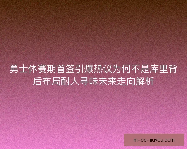 勇士休赛期首签引爆热议为何不是库里背后布局耐人寻味未来走向解析